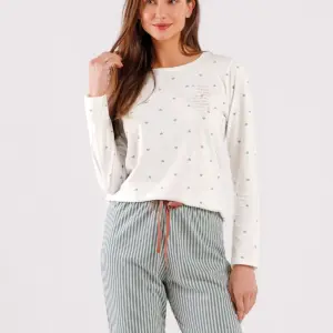 Pijama Feminino Manga Longa com Calça Listras