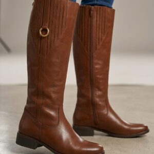 Bota Cano longo Caramelo Couro